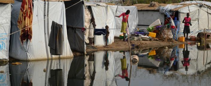 Eines der am meisten überschwemmten Gebiete im Vertriebenenlager Tomping in der südsudanesischen Hauptstadt Juba.