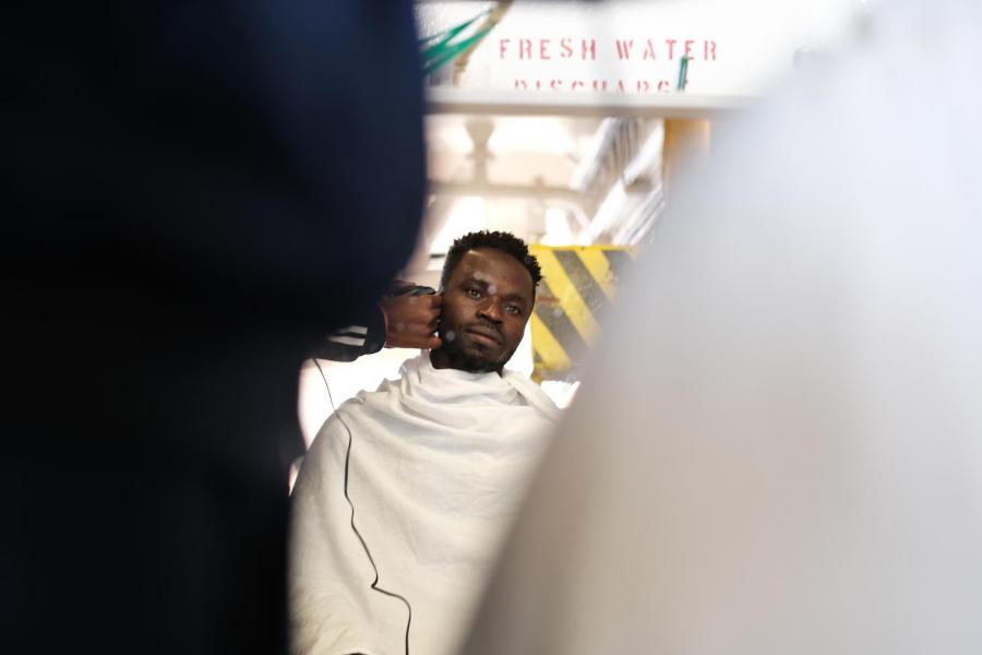 Seydou, a survivor on board the Geo Barents