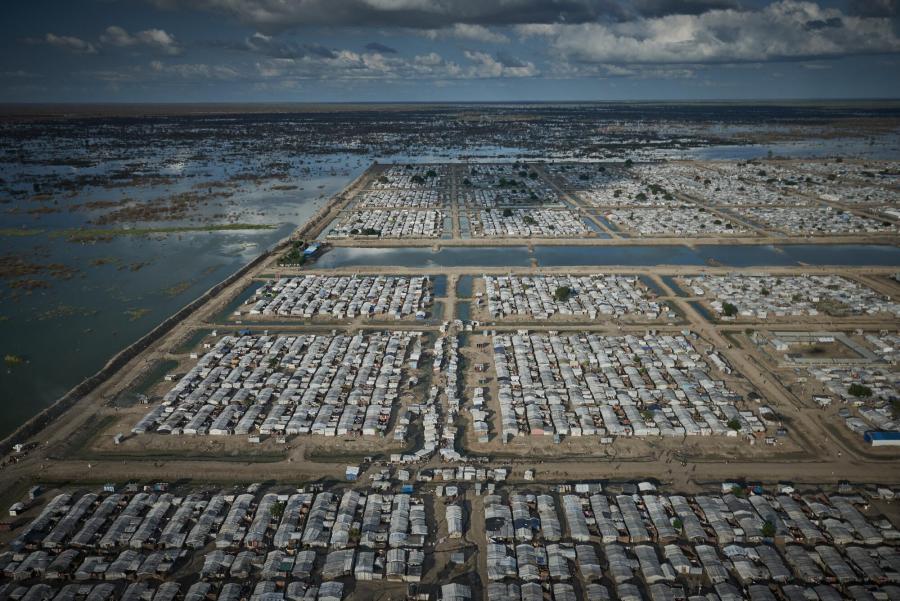 Aerial view of the IDP camp in Bentiu