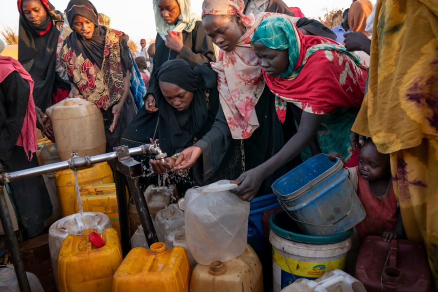 Sudanese refugees in Adre, February 2024