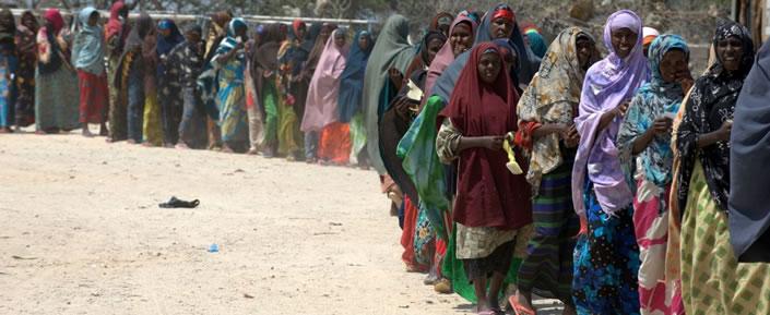 Essensausgabe in Camp Rajo. Mogadischu