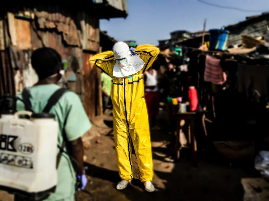 Watsan Team disinfects Freetown Houses