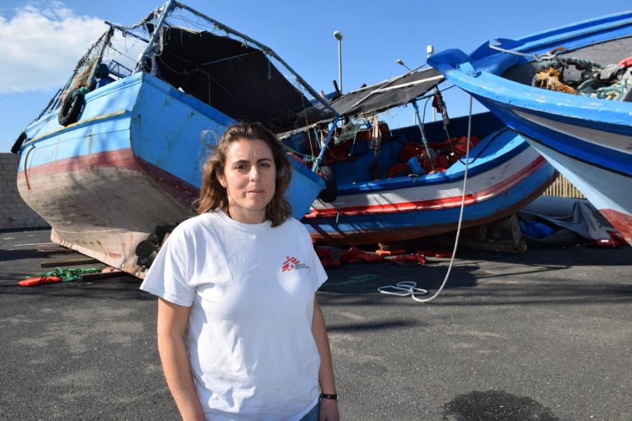 Boats from migrants arrival at Pozzallo Italy