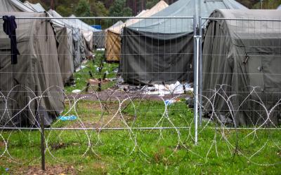 A temporary camp in Rūdninkai