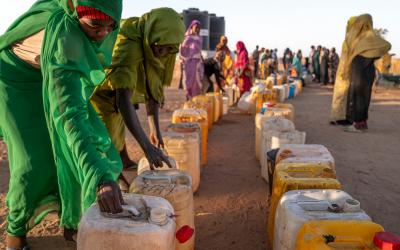 Sudanese refugees in Adre, February 2024