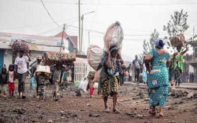 People fleeing the conflict in North and South Kivu