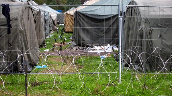 A temporary camp in Rūdninkai