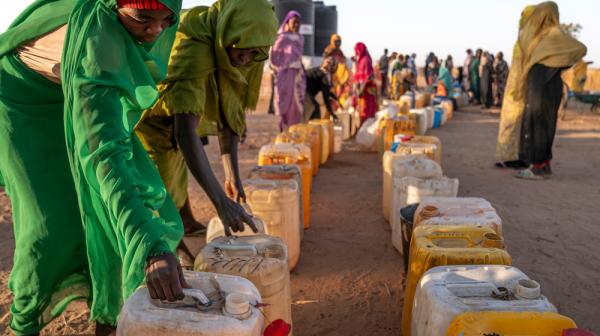 Sudanese refugees in Adre, February 2024